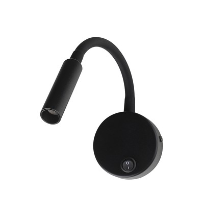 V-Tac 3W LED sengelampe - CREE chip, sort, vegglampe, varm hvit