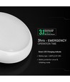 V-Tac 8W/16W/20W LED taklampe med sensor og nødlys - 135lm/W, IP54, CCT 3-i-1, Bulkhead, Cree chip
