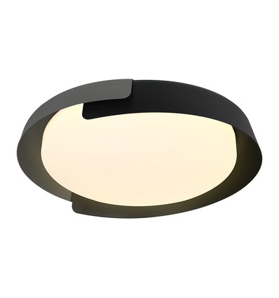 48W LED taklampe med fjernkontroll - 3-i-1 CCT, dimbar, Ø50cm, sort/grå design