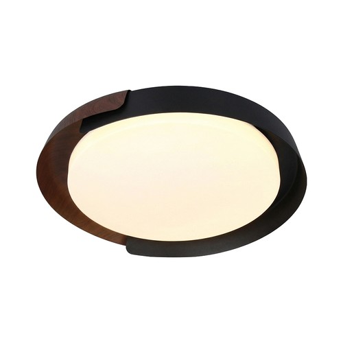 48W LED dekorativ taklampe med fjernkontroll - Ø50cm, dimbar, 3-i-1 CCT, sort og trelook