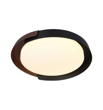 48W LED dekorativ taklampe med fjernkontroll - Ø50cm, dimbar, 3-i-1 CCT, sort og trelook