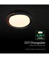 48W LED dekorativ taklampe med fjernkontroll - Ø50cm, dimbar, 3-i-1 CCT, sort og trelook