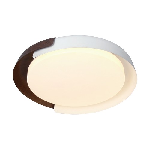 48W LED taklampe med fjernkontroll - Ø50cm, 3-i-1 CCT, dimbar, hvit med trelook