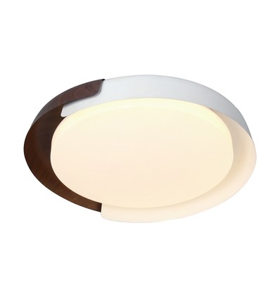 48W LED taklampe med fjernkontroll - Ø50cm, 3-i-1 CCT, dimbar, hvit med trelook