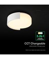 48W LED designer taklampe - Ø45cm, 3-i-1 CCT, dimbar, hvit, inkl. fjernkontroll