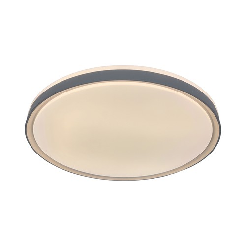 V-Tac 60W LED taklampe med fjernkontroll - 3-i-1 CCT, dimbar, grå kant, designer domelight