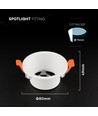 GU10 Downlight, blendingsfri - Rund, hvit, Deep Anti Glare, uten lyskilde