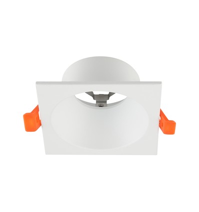 V-Tac GU10 innfellingsspot - Firkantet, hvit, Deep Anti Glare, uten lyskilde