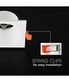 V-Tac GU10 innfellingsspot - Firkantet, hvit, Deep Anti Glare, uten lyskilde