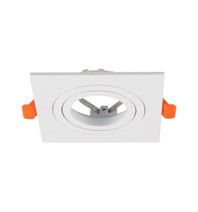 V-Tac GU10 innfellingsspot - Firkantet, hvit, aluminium, uten lyskilde