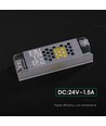 36W / 24V DC strømforsyning for LED-striper - 1,5A, IP20, Slim