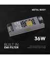 36W / 24V DC strømforsyning for LED-striper - 1,5A, IP20, Slim