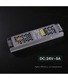 120W / 24V DC Slim strømforsyning for LED-striper - 5A, IP20