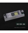 36W / 12V DC Slim strømforsyning til LED-strips - 3A, IP20 innendørs