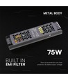 75W / 12V DC strømforsyning til LED-strips - 6.25A, IP20, Slim design