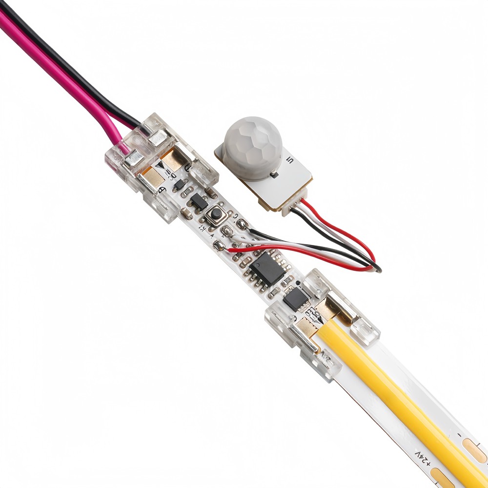 PIR-sensor til aluprofil - Passer til 10mm strip, 12V (60W), 24V (120W)