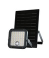 30W Solara CCT LED-lyskaster med solcelle - 6.4V, IP65, sort, fjernkontroll, CCT-fargebytte, inkl. batteri
