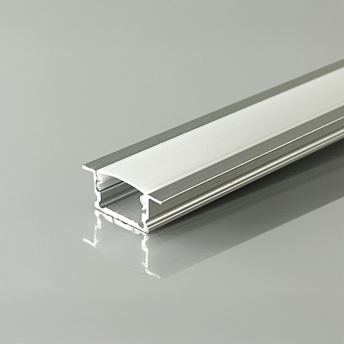 V-Tac 2m innfellingsprofil for LED-strips - Sølv, inkl. deksel, 2000x13,2x7mm