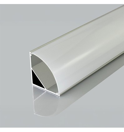 2m hjørneprofil i sølv til LED-strips - Inkl. deksel, 30x30mm monteringssett