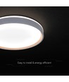 V-Tac 40W LED taklampe med fjernkontroll - 3-i-1 CCT, dimbar, trefinish, Designer Domelight