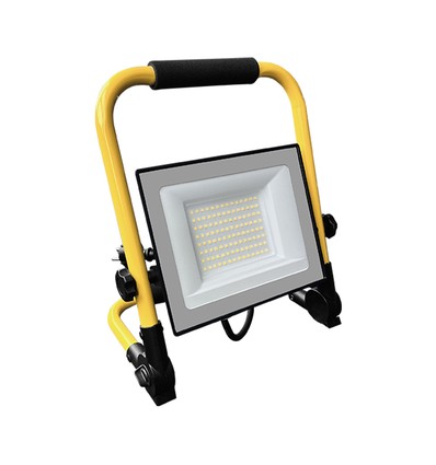 50W LED-lyskaster på stativ - 3m ledning, arbeidslampe, sort hus, IP65, CREE chip, 6 års garanti