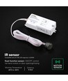 V-Tac infrarød bevegelsessensor - Hvit, 2-i-1, maks 200W LED, IP20 innendørs