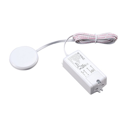V-Tac infrarød touch-sensor, hvit - Max 600W LED, innebygd touch-funksjon, virker gjennom bordplate