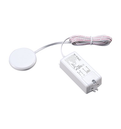 V-Tac infrarød touch-sensor, hvit - Max 600W LED, innebygd touch-funksjon, virker gjennom bordplate