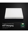 V-Tac 12W BACKLIT utenpåliggende panel - Firkantet, 3-i-1 CCT, Cree chip, 6 års garanti