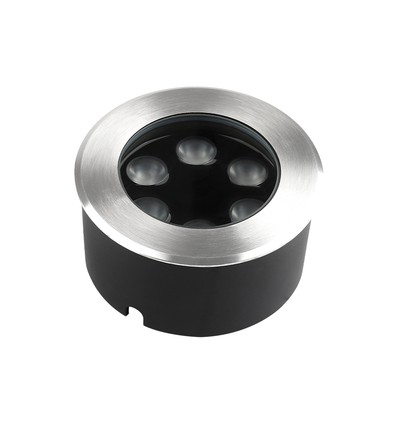 6W LED nedgravningsspot - IP67, sølvfarget hus, 3000K, inkl. lyskilde