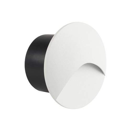 3W LED innfelt spot for trapper - Rund, hvit, IP65, 3000K