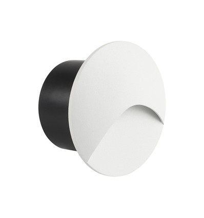 3W LED innfelt spot for trapper - Rund, hvit, IP65, 3000K