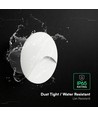 3W LED innfelt spot for trapper - Rund, hvit, IP65, 3000K