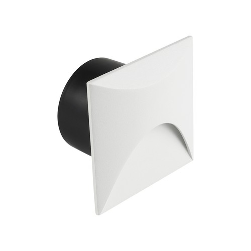 3W LED innfellingsspot til trapper, kvadratisk - IP65, hvitt aluminiumshus, 3000K, inkl. lyskilde