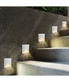 3W LED innfelt spot for trapper, kvadratisk - IP65, hvit, 3000K