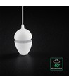 V-Tac 9W LED pendellampe - 3000K, hvitt armatur