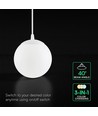V-Tac 12W LED pendellampe - 3-i-1 CCT, hvit utførelse, designer taklampe