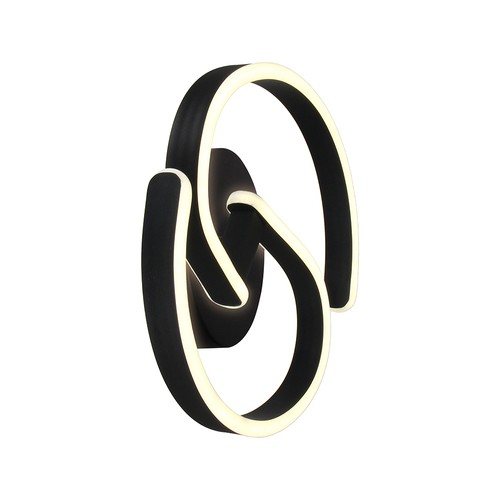 22W LED designer vegglampe - 30x11cm, 4000K, sort, inkl. lyskilde