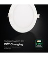 18W Ø22,5cm Backlit LED innfellingspanel - 3-i-1 CCT, Cree chip, 6 års garanti, rund