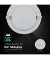 18W Ø22,5cm Backlit LED innfellingspanel - 3-i-1 CCT, Cree chip, 6 års garanti, rund