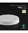 V-Tac 18W Ø22,5cm BACKLIT påbygd panel - 3-i-1 CCT, CREE, 6 års garanti