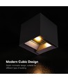 V-Tac 9W Solara vegglampe med sensor - Solcelle, IP65, 3-i-1 CCT, sort