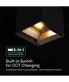 V-Tac 9W Solara vegglampe med sensor - Solcelle, IP65, 3-i-1 CCT, sort