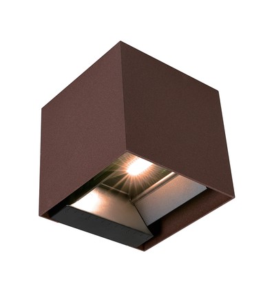 V-Tac 9W Solara vegglampe med sensor, CCT - IP65, PIR-sensor, Corten-farge, solcelle, 3 lysfarger
