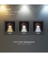 V-Tac 9W Solara vegglampe med sensor, CCT - IP65, PIR-sensor, Corten-farge, solcelle, 3 lysfarger