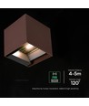 V-Tac 9W Solara vegglampe med sensor, CCT - IP65, PIR-sensor, Corten-finish, solcelle, 3 lysfarger