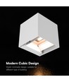 V-Tac 9W Solara vegglampe med sensor - IP65, hvit, 3-i-1 CCT, solcelle
