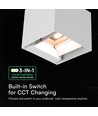 V-Tac 9W Solara vegglampe med sensor - IP65, hvit, 3-i-1 CCT, solcelle