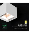 V-Tac 9W Solara vegglampe med sensor - IP65, hvit, 3-i-1 CCT, solcelle