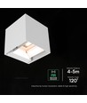 V-Tac 9W Solara vegglampe med sensor - IP65, hvit, 3-i-1 CCT, solcelle